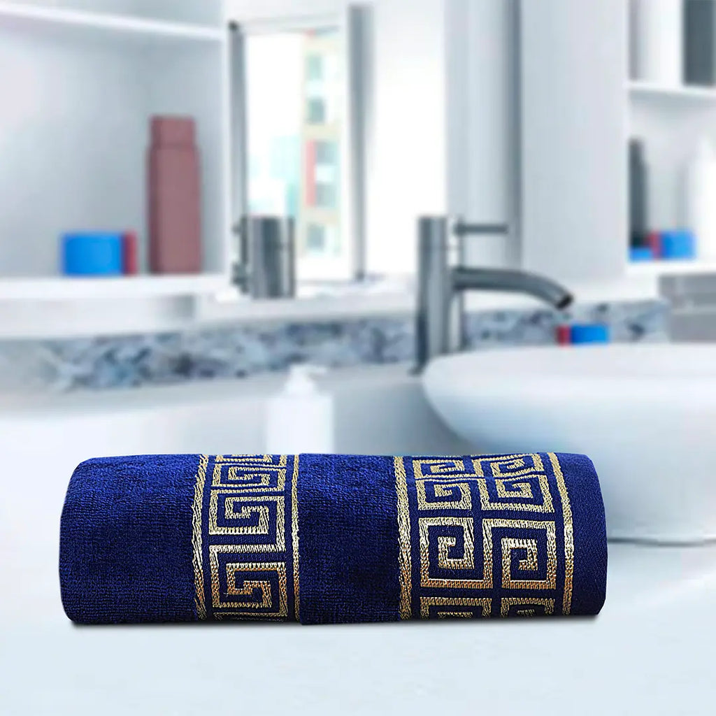 Navy Versatile Jacquard Bath Towel