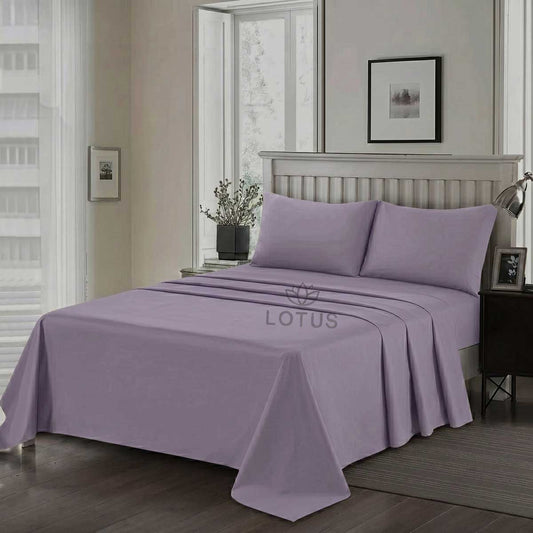 2 Pcs Single Size Ultra Soft Bedsheet - Purple (Limited Stock)