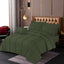 Square Pleated Duvet Cover 8 Pcs Set Olive Green Pinstripe-40275 RFS