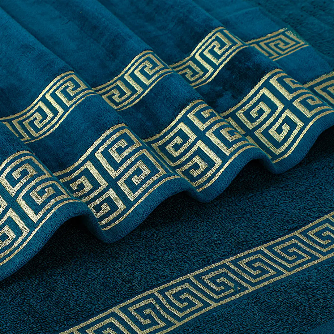 100% Cotton Jacquard Towel Set – Teal Versatile, 2 Pc, 500 GSM, Soft, Absorbent & Durable
