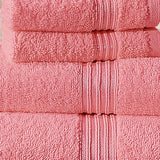4-Pcs Stripe Towel Set Dark Pink-547