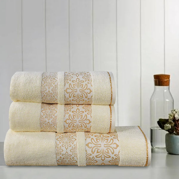 Cream and gold deals towels