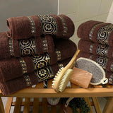 3-Pcs Towel Set Circle Chocolate-597