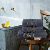 3-Pcs Towel Set Circle Gray-600