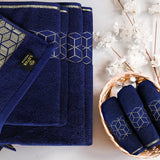 Navy Diamond - 3-Pcs Jacquard Towel Set