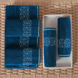 Teal Diamond - 3-Pcs Jacquard Towel Set