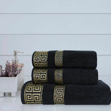 Black Versatile - 3-Pcs Jacquard Towel Set