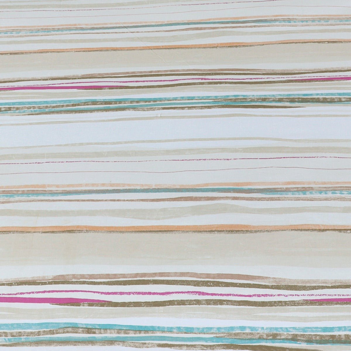 3 Pcs King Size 100% Cotton Bedsheet - Multi Stripes - Lotus