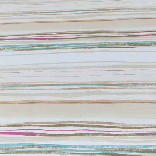 3 Pcs King Size 100% Cotton Bedsheet - Multi Stripes - Lotus
