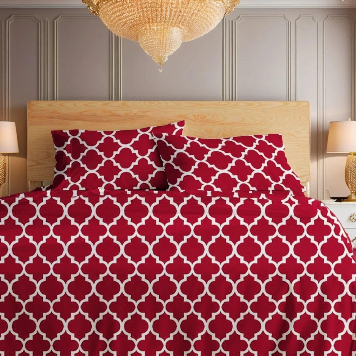 3 Pcs King Size Ultra Soft Bedsheet - Apex - Lotus