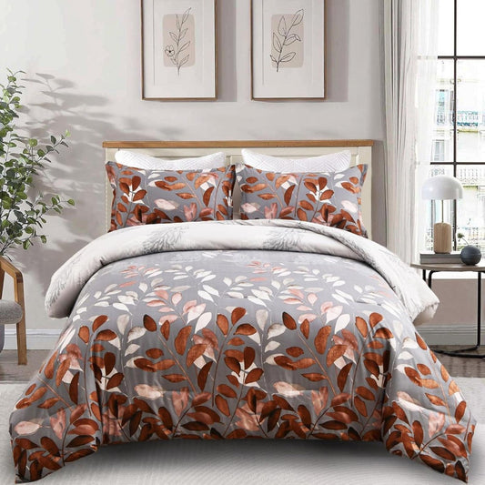 3 Pcs King Size Ultra Soft Bedsheet - Sylvan - Lotus