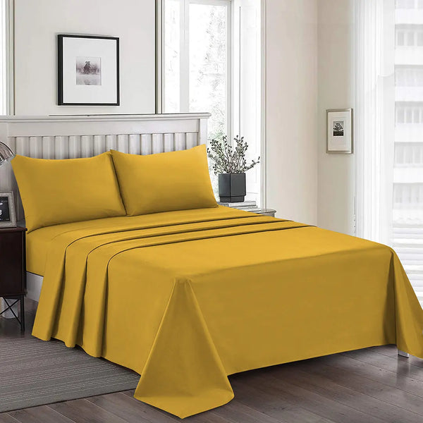 Plain Dyed Bed Sheet Set Olive King-30291 Limited Stock