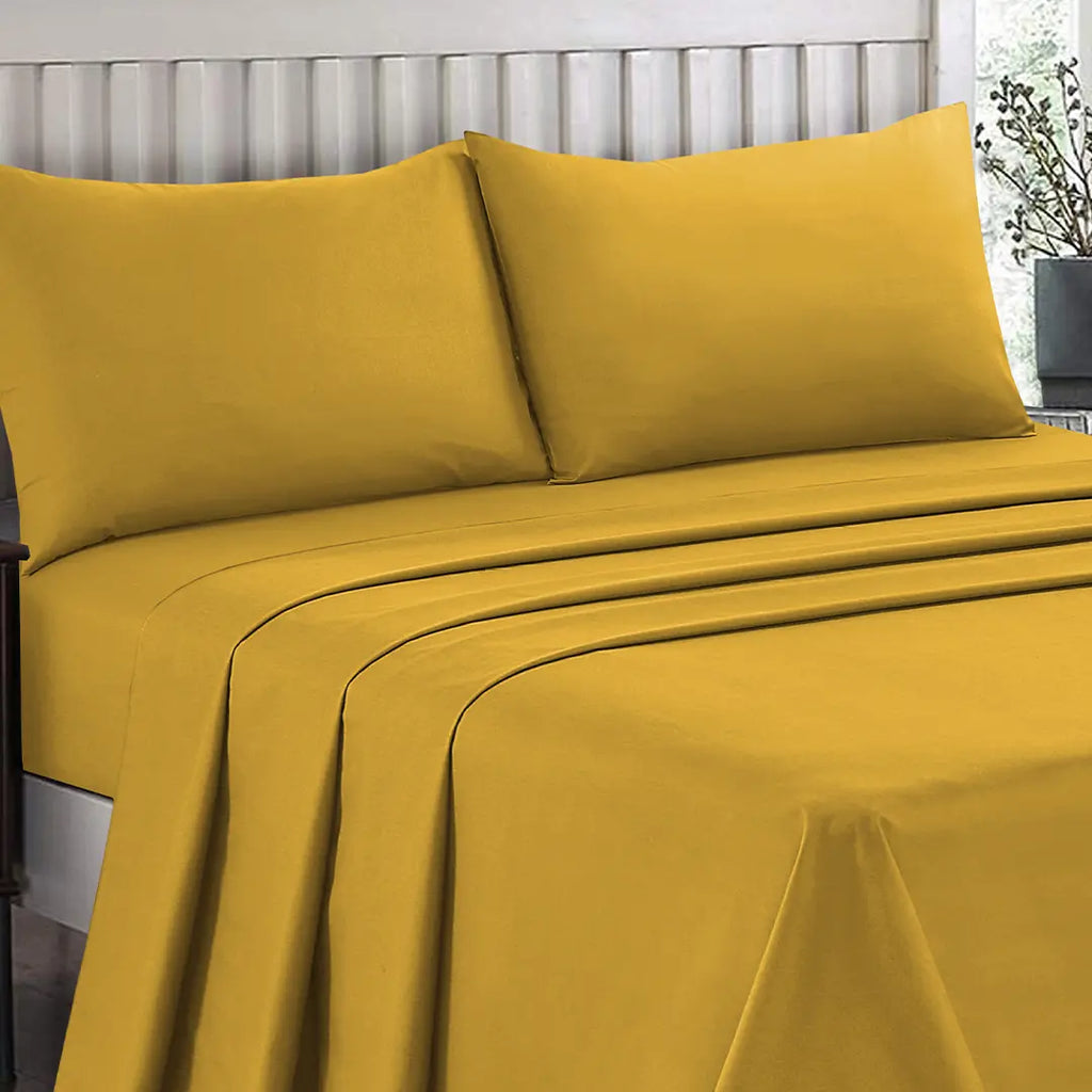 Plain Dyed Bed Sheet Set Olive King-30291 Limited Stock