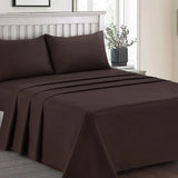 Plain Dyed Bed Sheet Set Brown King-30297 RFS