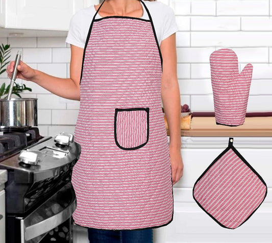 3PC Kitchen Essentials Sweet Home Apron Set - Lotus
