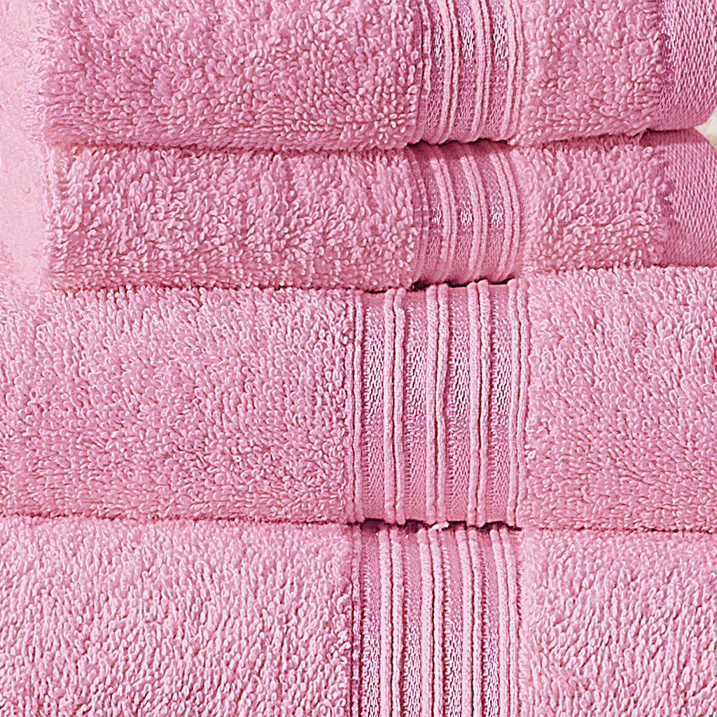 4-Pcs Stripe Towel Set Baby Pink-545