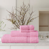 4-Pcs Stripe Towel Set Baby Pink-545