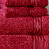 4-Pcs Stripe Towel Set Red-543