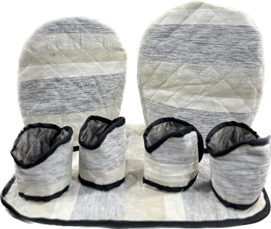 7 Pcs Quilted Tea Cozy Set Gray - TC012 - Lotus