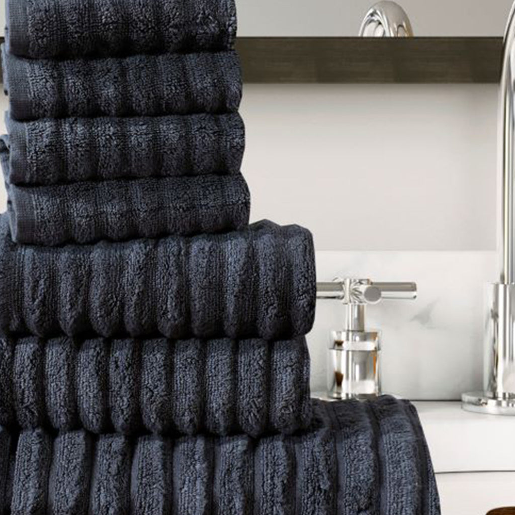 7 Pcs Export Quality FLUFFY Towel Set Charcoal-528