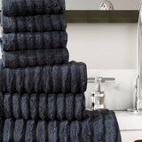 7 Pcs Export Quality FLUFFY Towel Set Charcoal-528