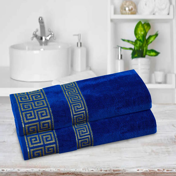 Versatile Bath Towel Royal Blue (Pack Of 2)-005