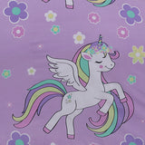Purple Unicorn Dream - Cartoon Bed sheet ( Glow in Dark) King