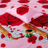 Micro Fiber Bed Sheet 3D Red Rose King-30302 RFS