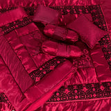 6 Pieces Fancy Baby Cot Set Maroon-30271