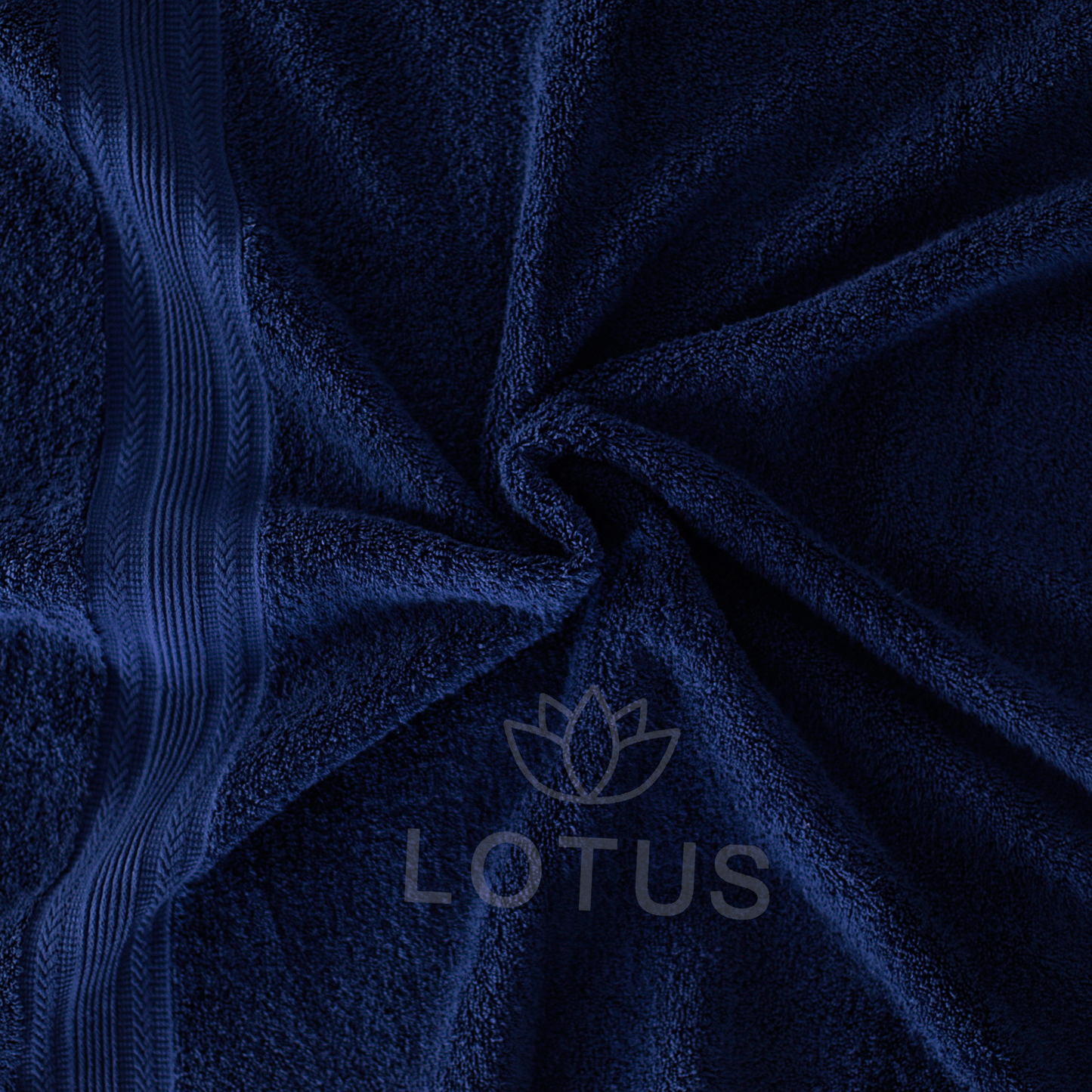 100% Cotton Jacquard Bath Towel Set – Navy V Stripe, 2 Pc, 500 GSM, Soft, Absorbent & Durable