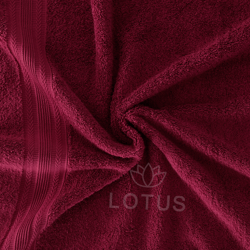 Maroon V Stripe -  Bath Towel
