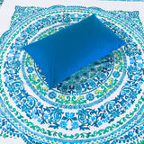 Micro Fiber Bed Sheet 3D Turquoise Floral-30279