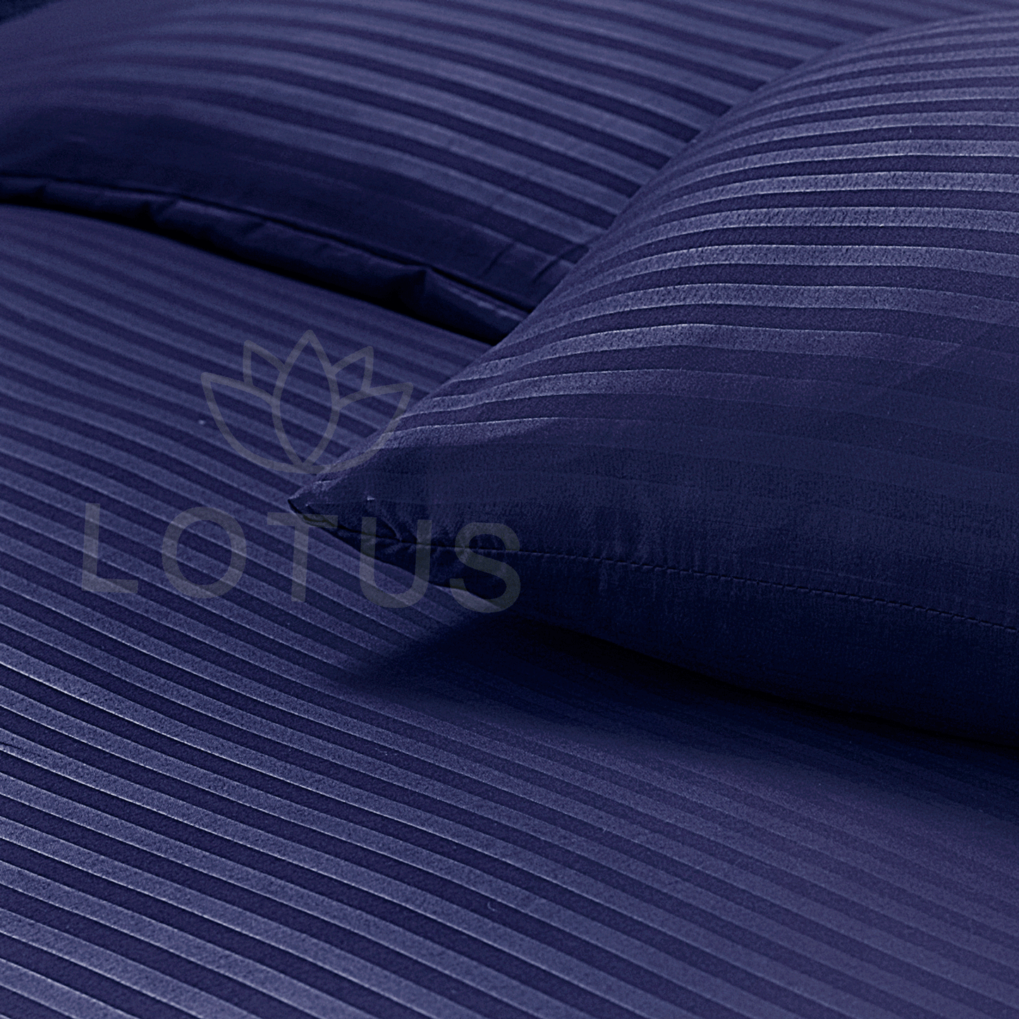 Ultra Soft Fitted Sheet Set – Navy Stripe, King Size, 3 Pc