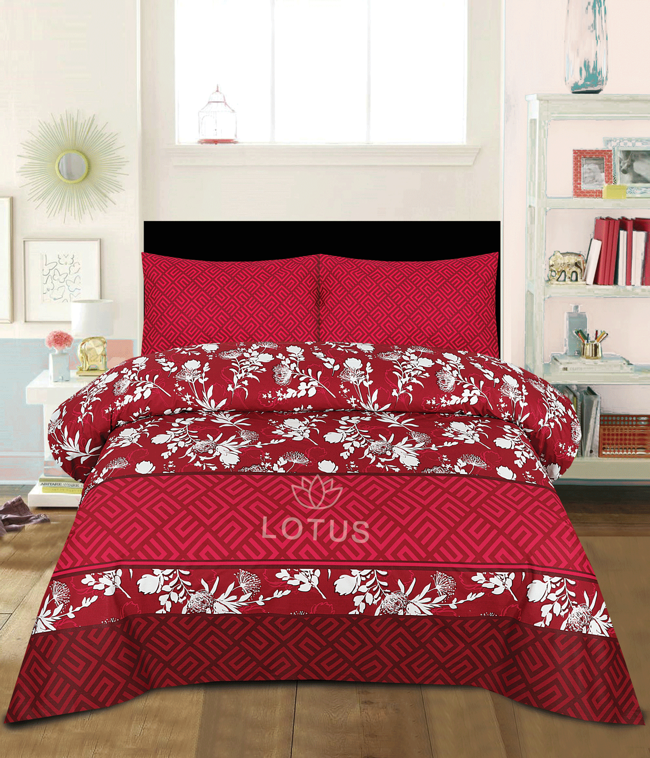 2 Pcs Single Size Cotton Mix Bedsheet - Modern Chic