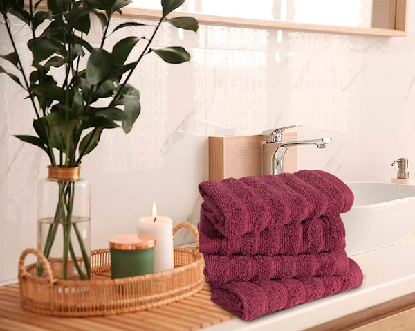 Export Quality Face/Wash Towel Terracotta (Pack of 4)-540