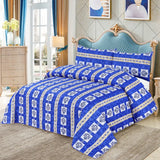Cotton Bed Sheet Set Blue Boxes-50212
