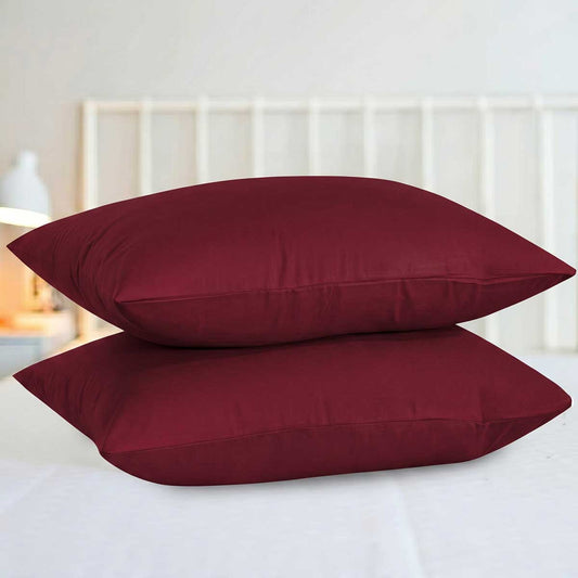 Ultra Soft Pillow Cover – Maroon, 2 Pc