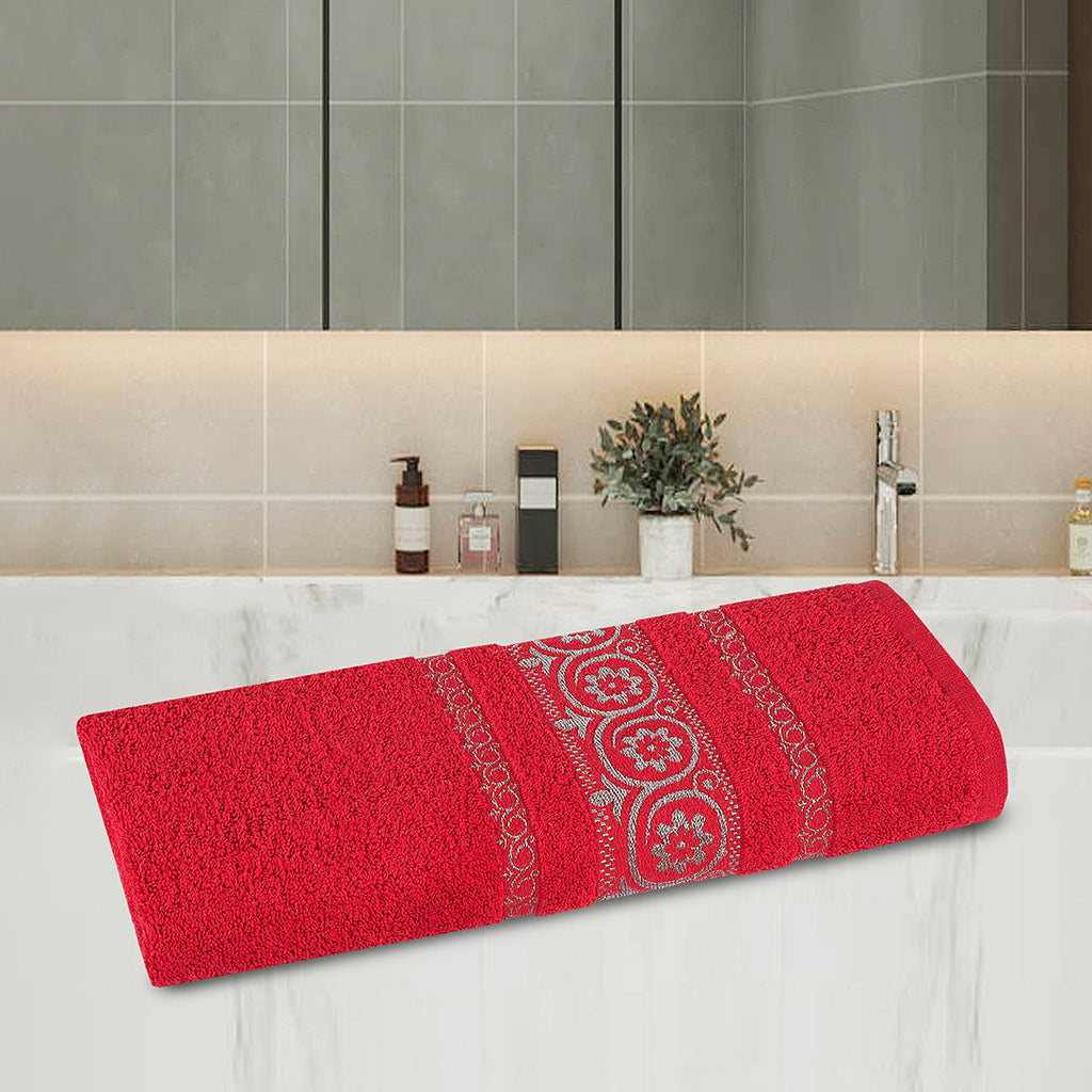Bath Towel Circle Red-501
