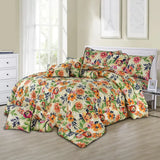Cotton Duck Comforter Set Orange Floral-50143 OS