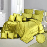Embossed Velvet Bridal Comforter Set Lime Green-50115 OS