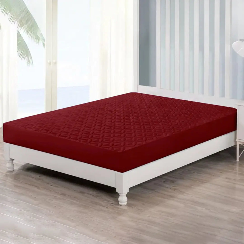 Maroon - Waterproof Mattress Protector