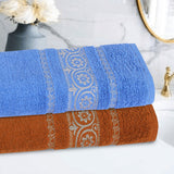 Bath Towel Circle Rust & Sky (Pack Of 2)-506