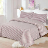 Cotton Duck Bed Sheet Set Red Line-50206 OS