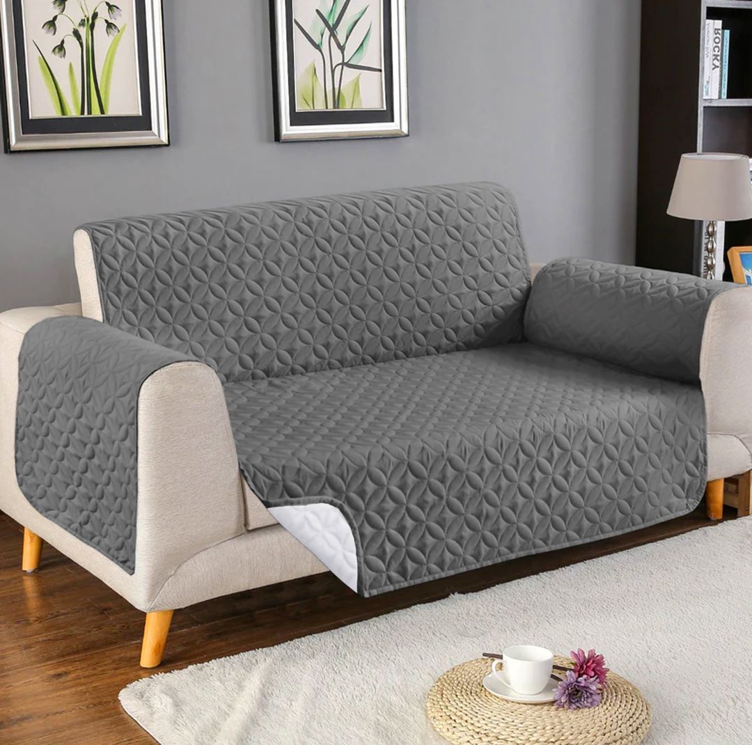 Ultrasonic Microfiber Sofa Cover Gray-RFS