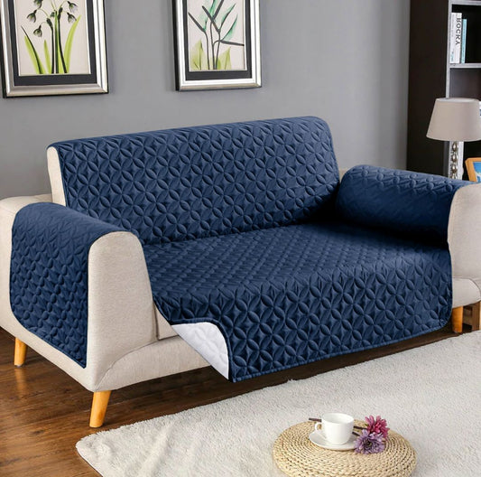 Ultrasonic Microfiber Sofa Cover Navy-RFS