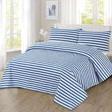 Cotton Duck Bed Sheet Set Blue Stripe-50205 OS