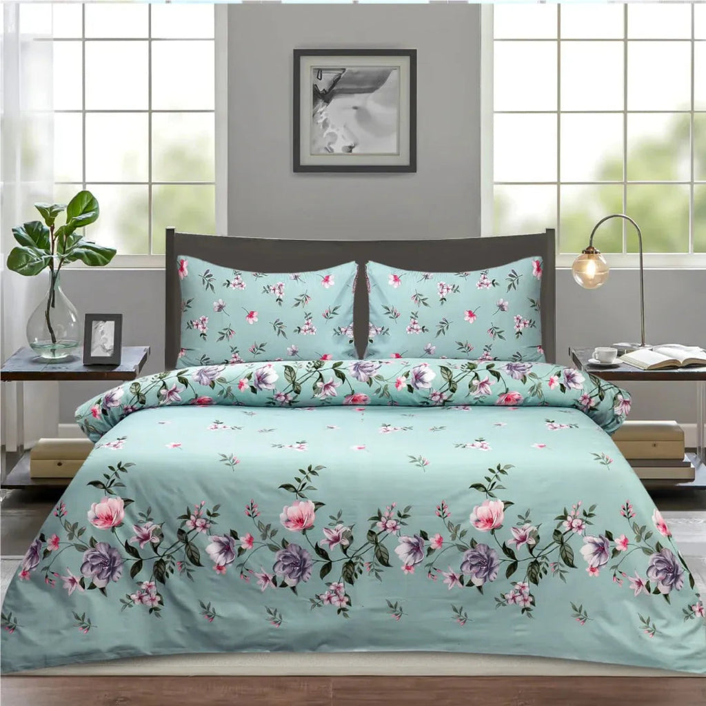 Mint Bloom - Bed Sheet Set