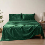 Velvet Bed Sheet Set Green RFS-30319