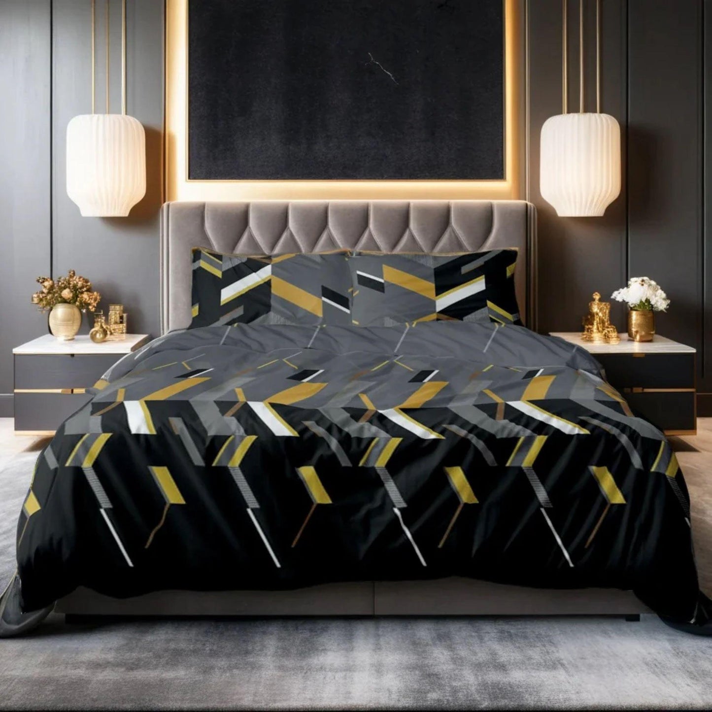 3 Pcs King Size Ultra Soft Bedsheet - Stark