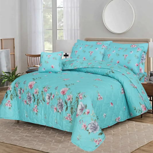 Aqua Bloom - Summer Comforter Set - Lotus